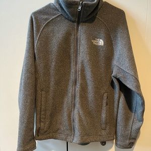 Grey adult Men’s North face jacket zip up